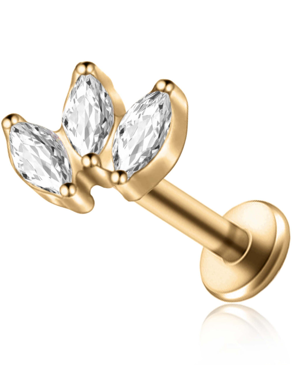 Alma Triple Marquise Cluster Ear Piercing Stud