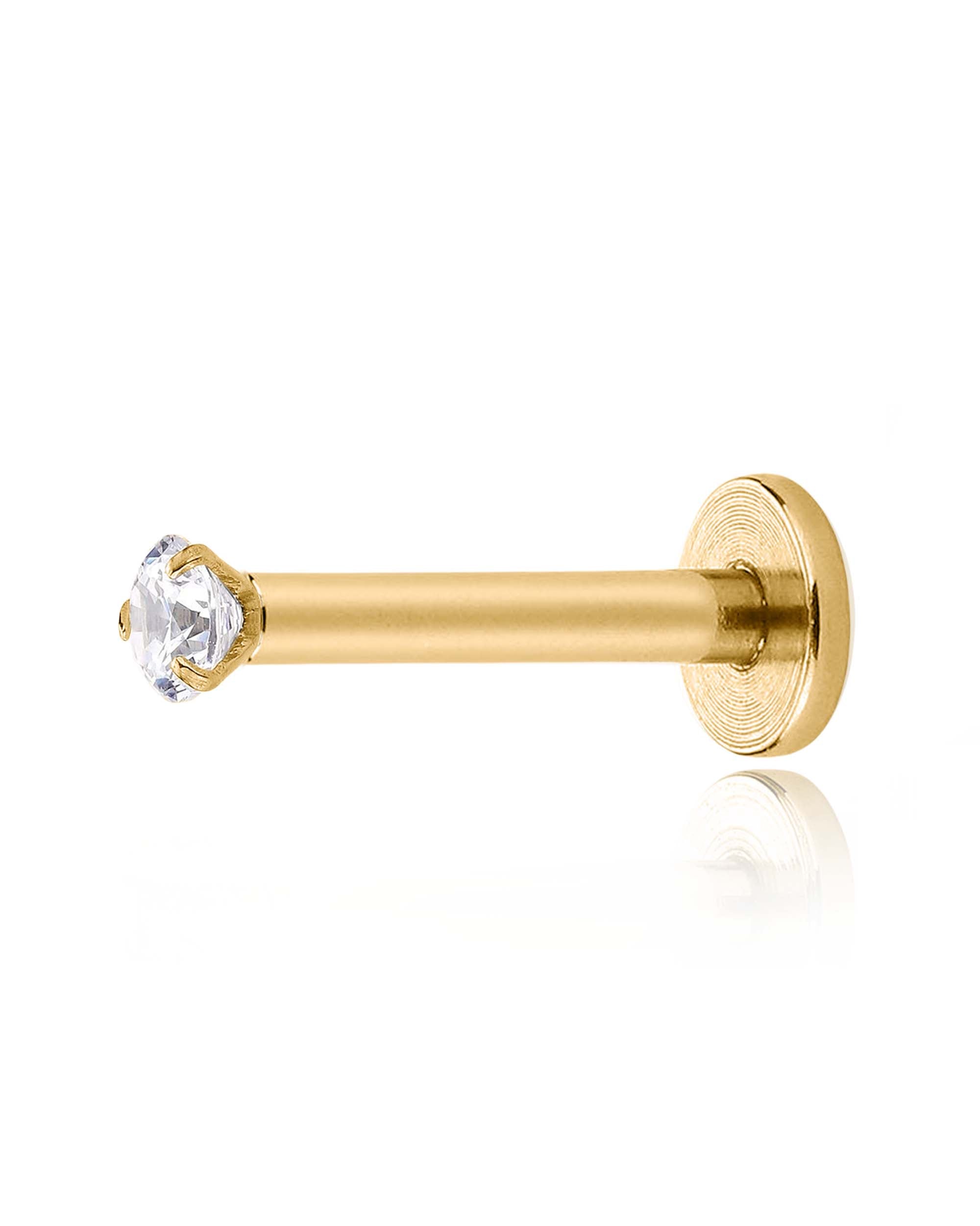 Eternity Crystal 14K Gold Ear Piercing Stud