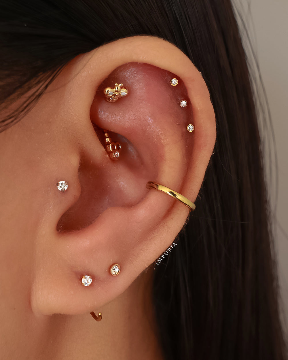 Lia Polished Eternity Ear Cuff Earring Set