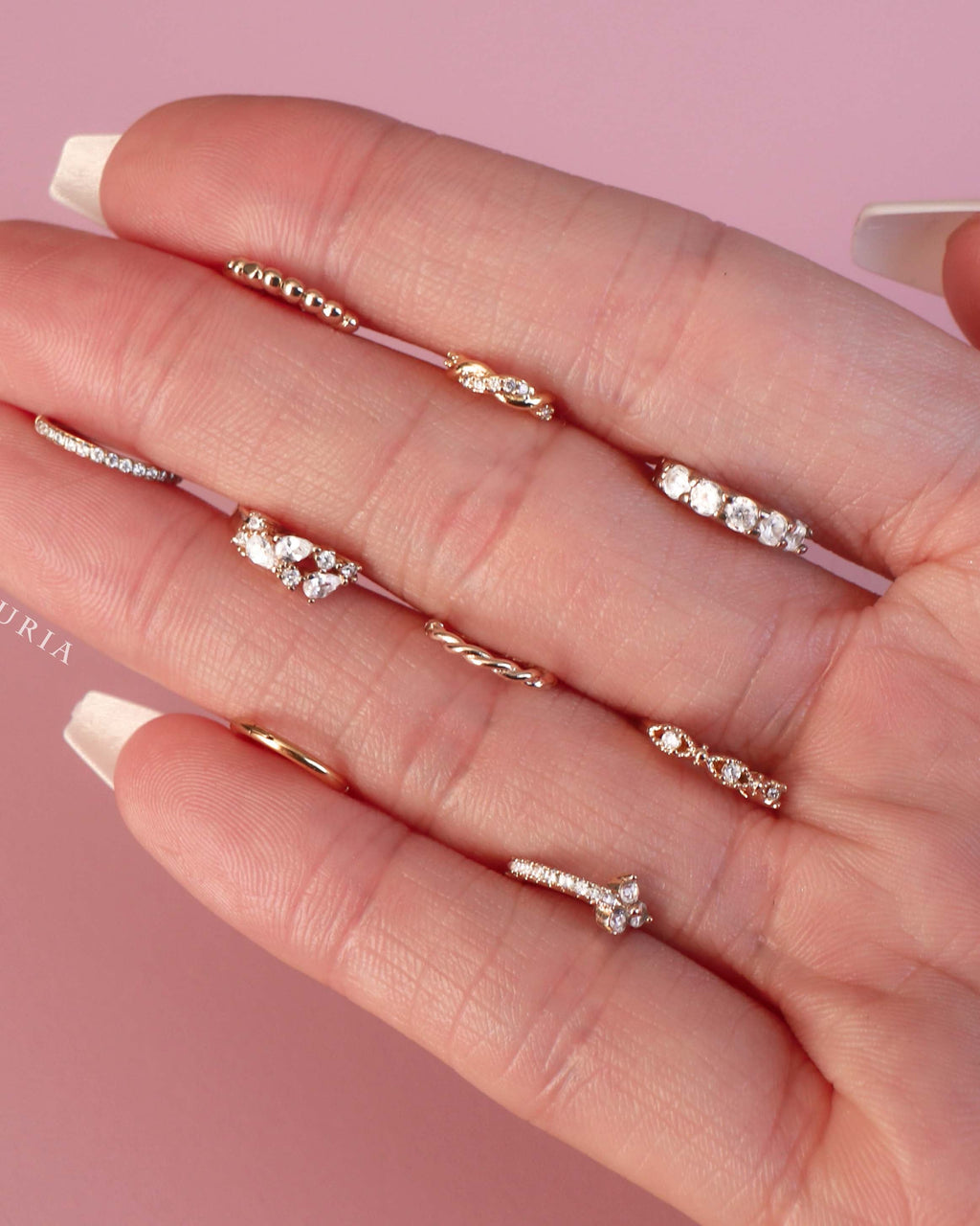 Glitter Crystal Pave Eternity Hinged Segment Hoop Ring Clicker