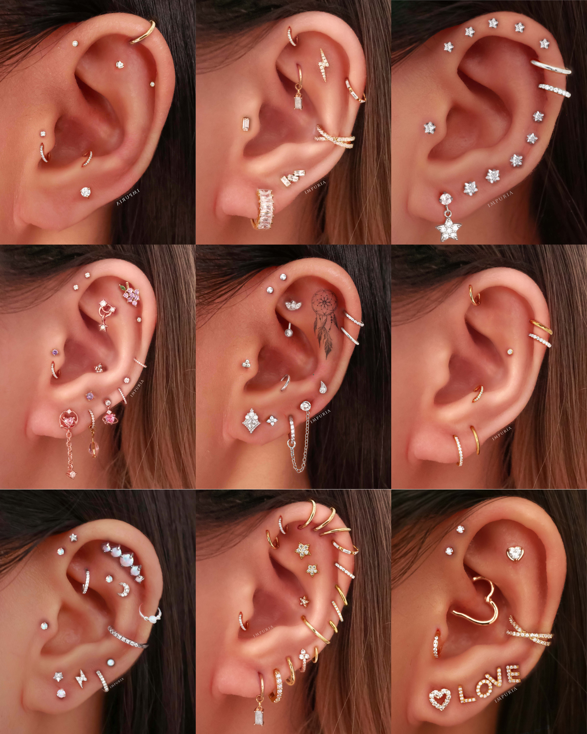 Glitter Crystal Pave Eternity Hinged Segment Hoop Ring Clicker