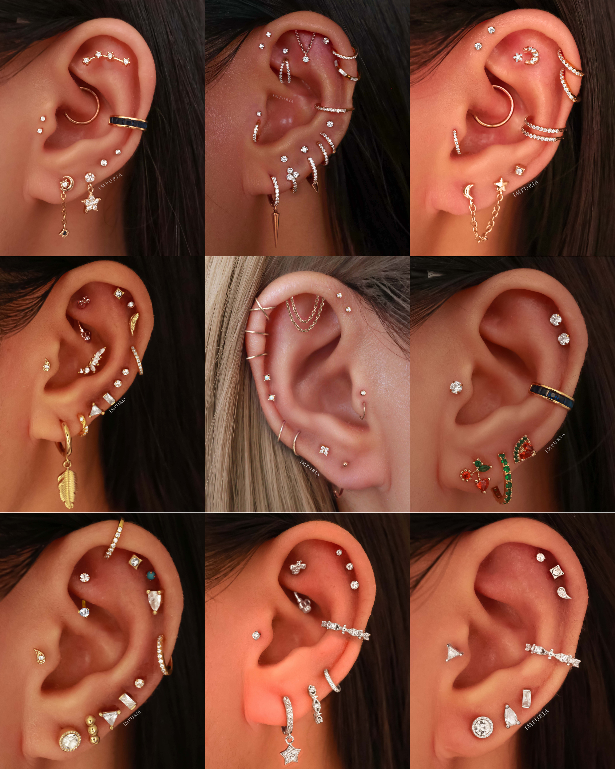 Eternity Crystal 14K Gold Ear Piercing Stud