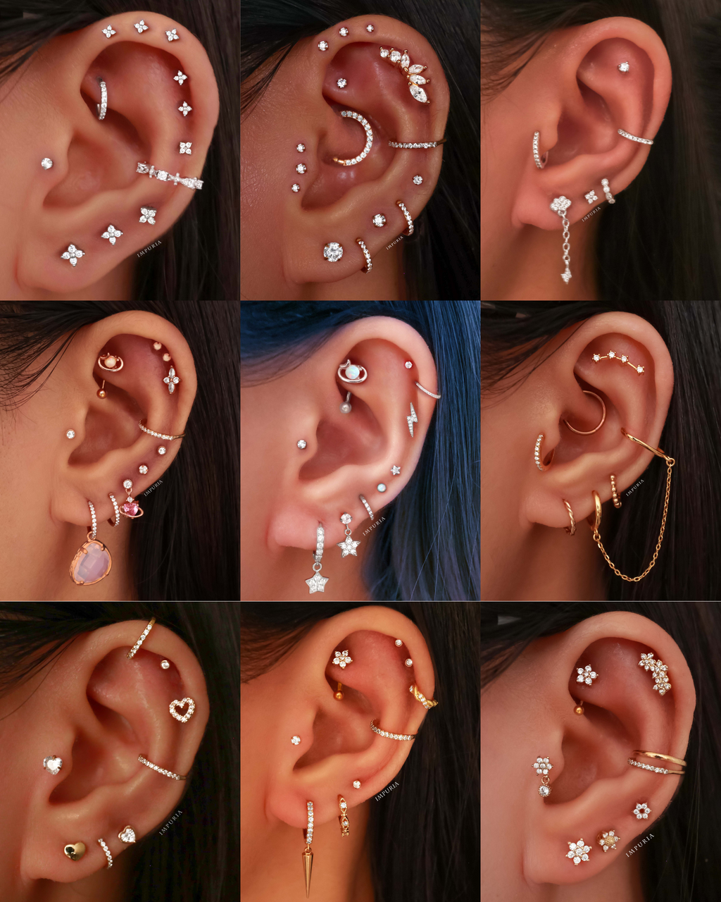 Glitter Crystal Pave Eternity Hinged Segment Hoop Ring Clicker