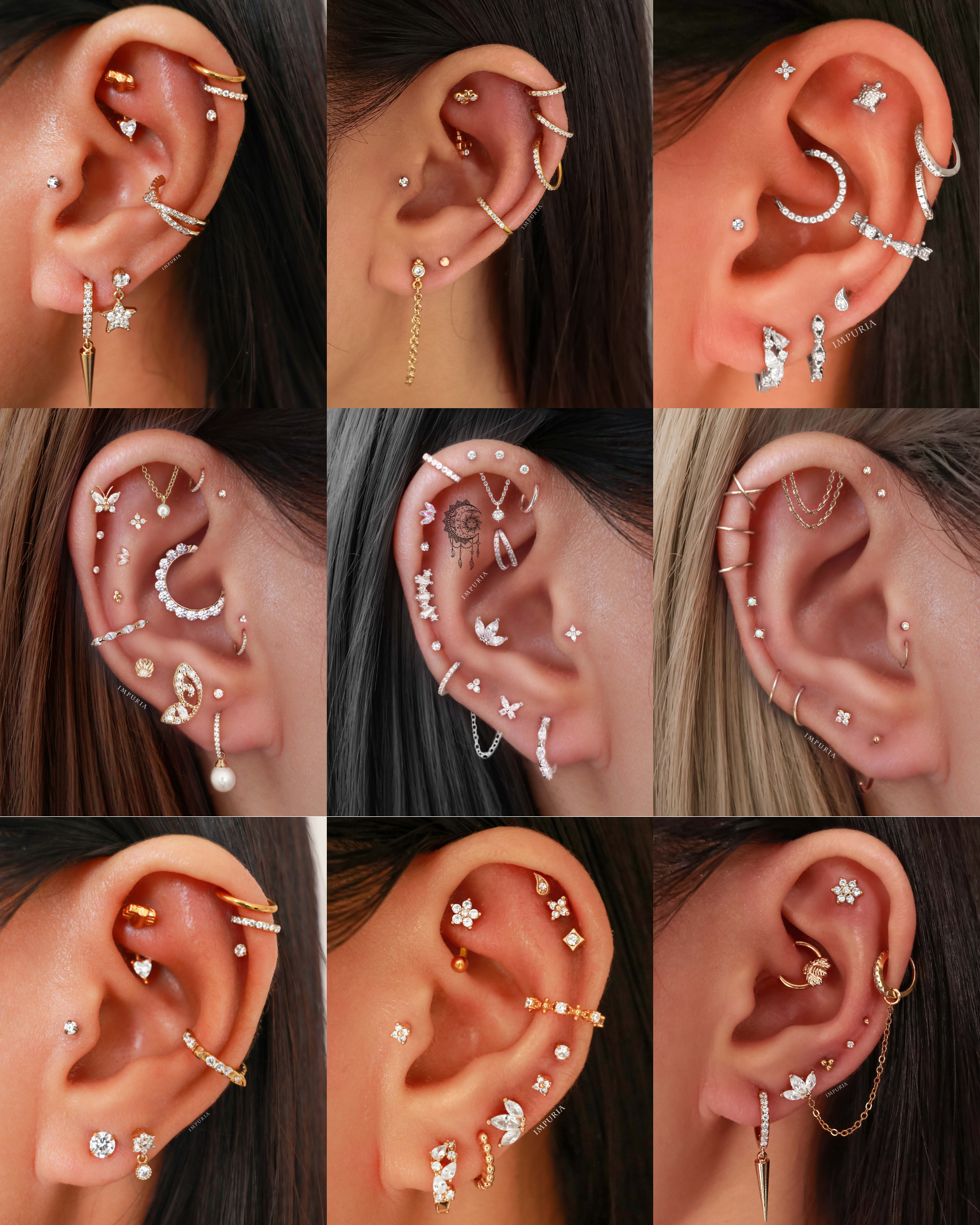 Eternity Crystal 14K Gold Ear Piercing Stud