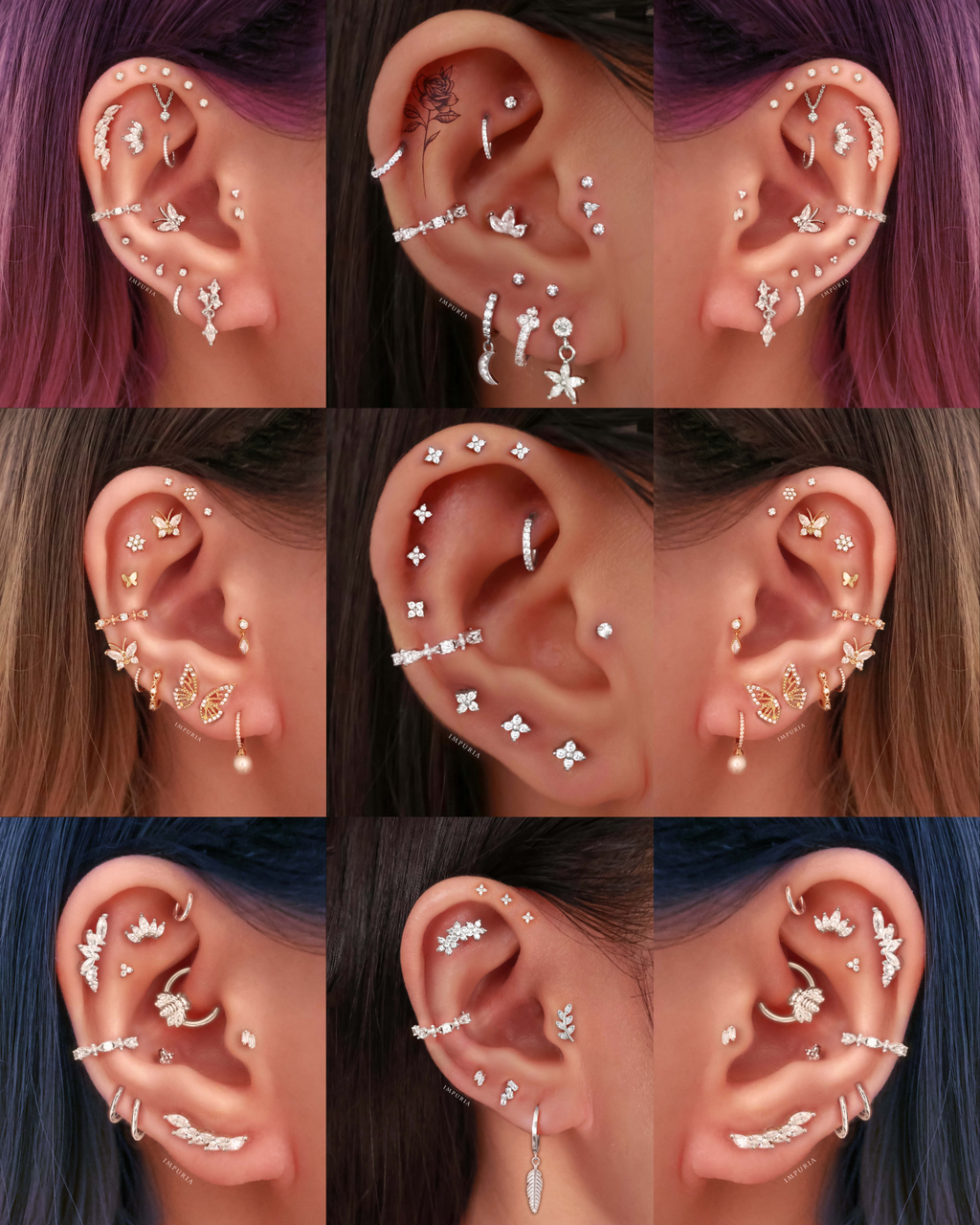 Couture Crystal Milgrain Ear Cuff Earring Set