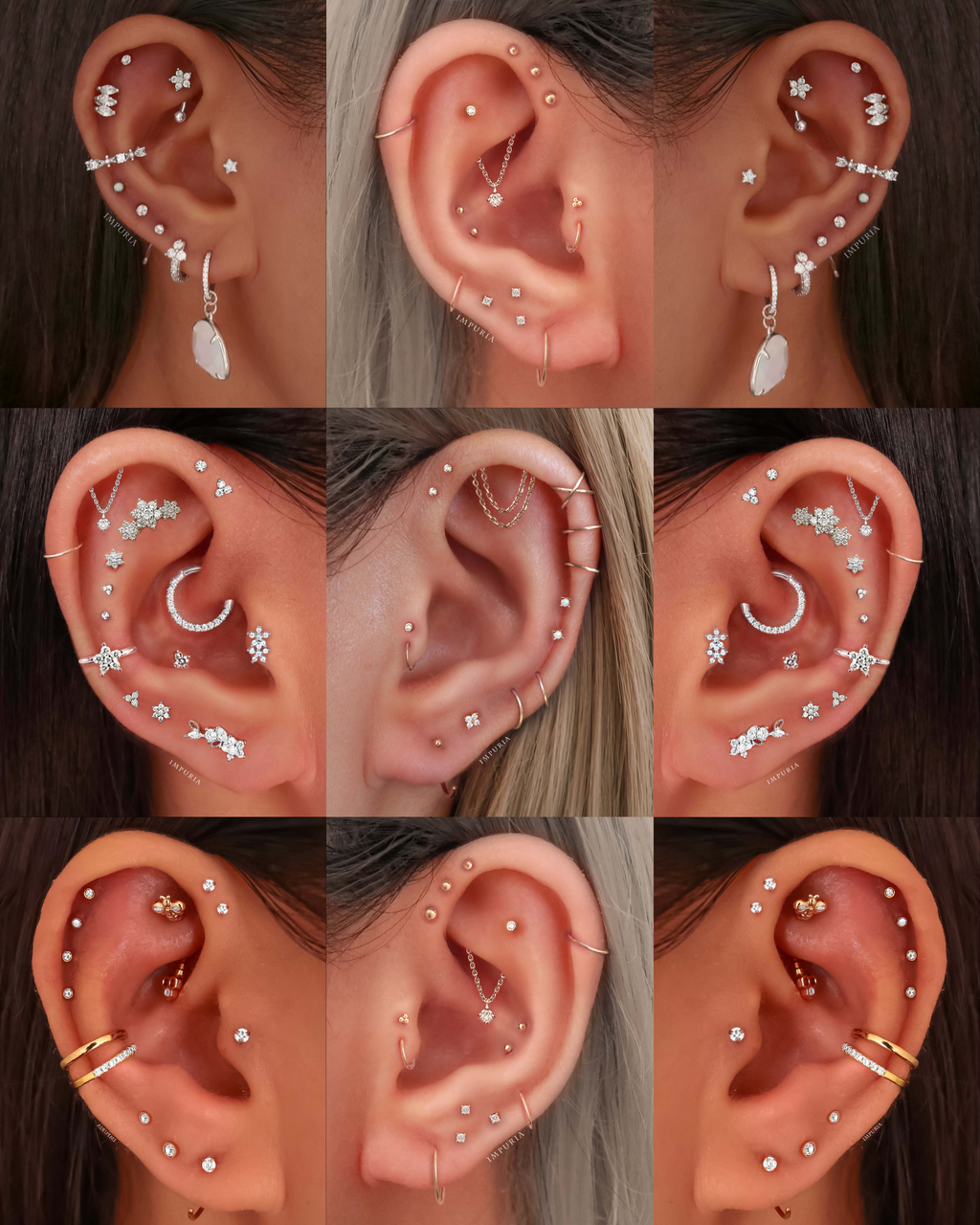 Em Minimalist Crystal Prong Hoop Ring Earrings