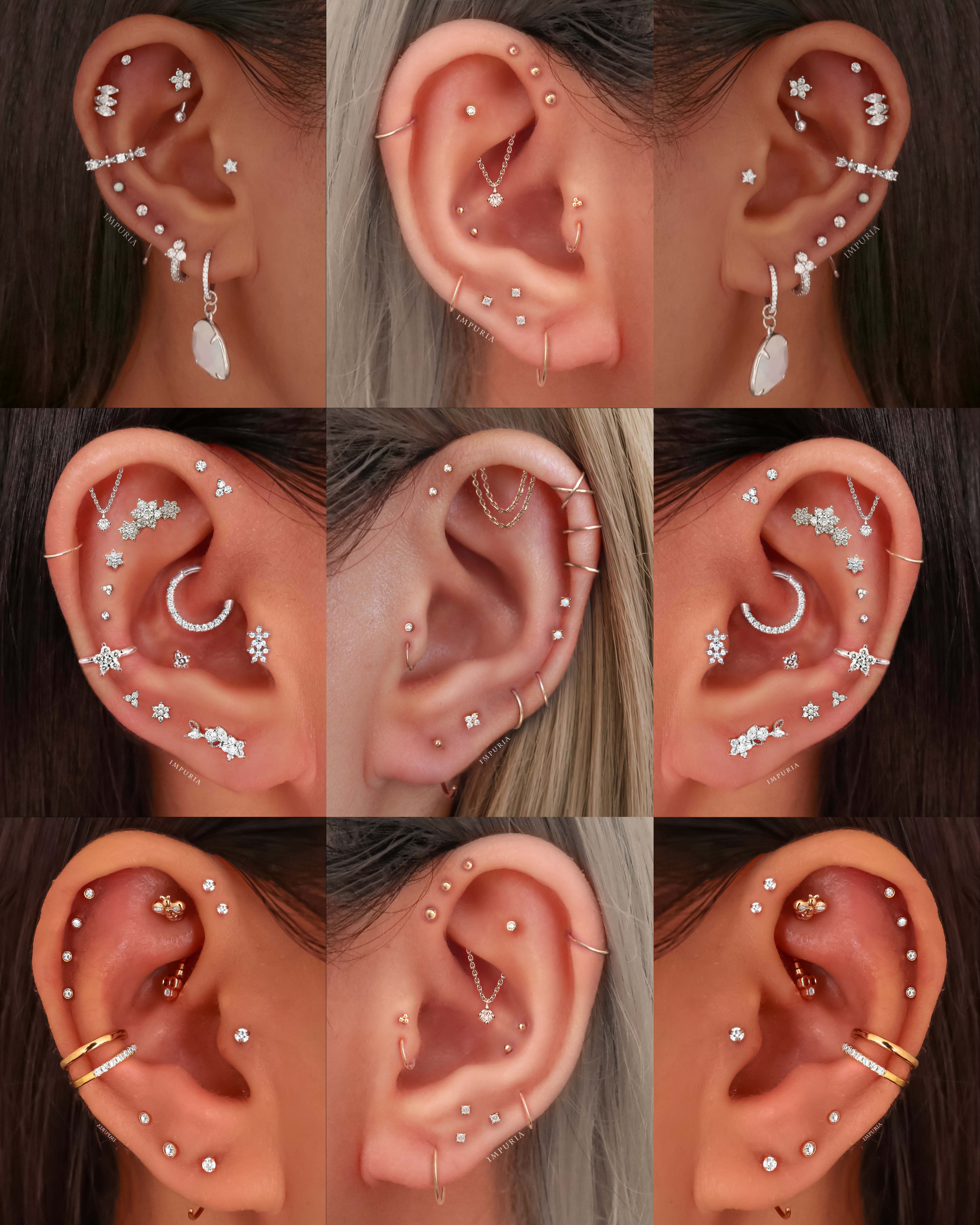 Em Minimalist Crystal Prong Hoop Ring Earrings