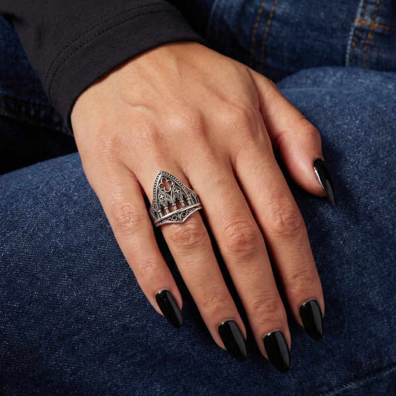 Cathedral Gothic Stainless Steel Ring