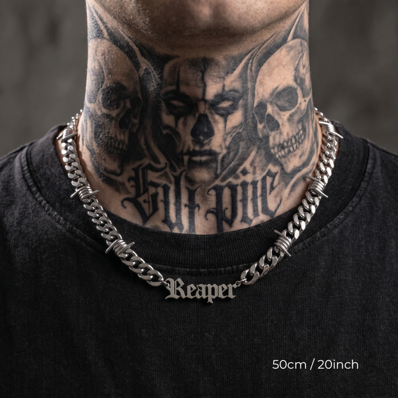 Custom Barb Cuban Name Cuban Link Stainless Steel Chain