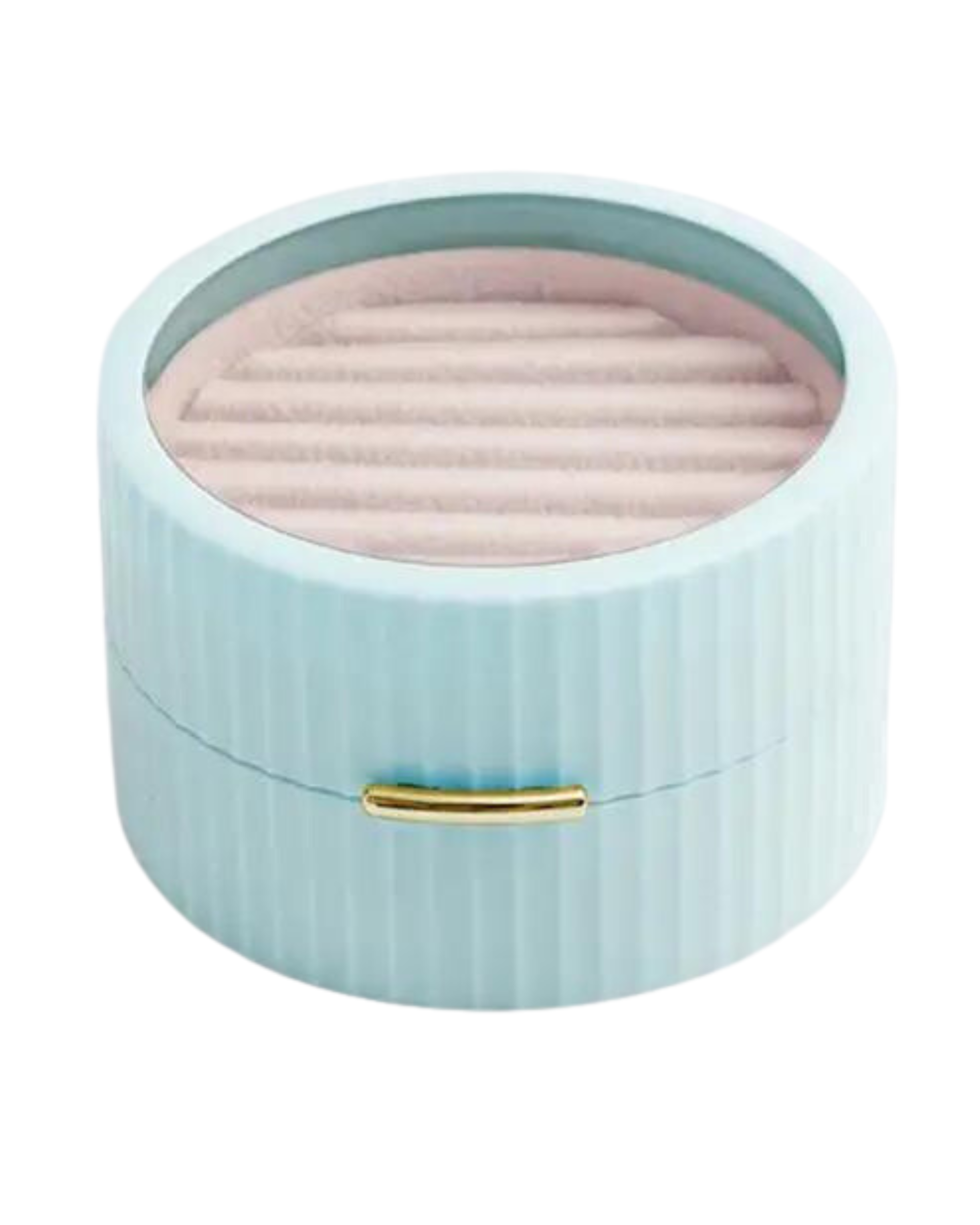 Sophia Cute Pink & White Small Round Jewelry Box