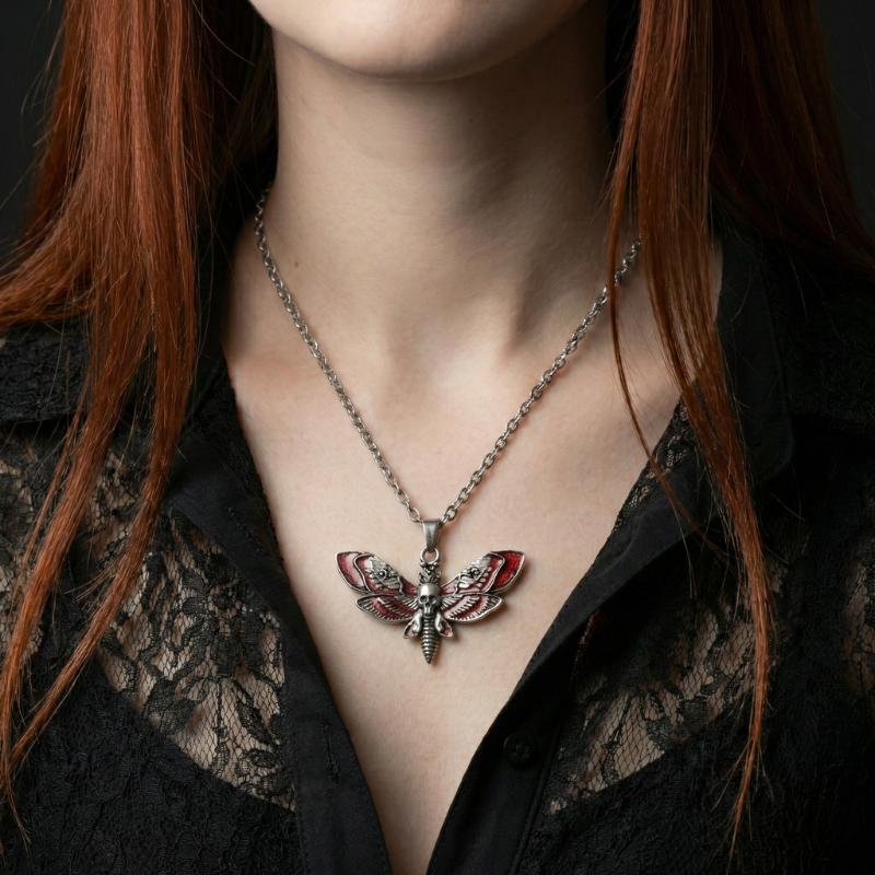 Blood Moth Gothic Necklace