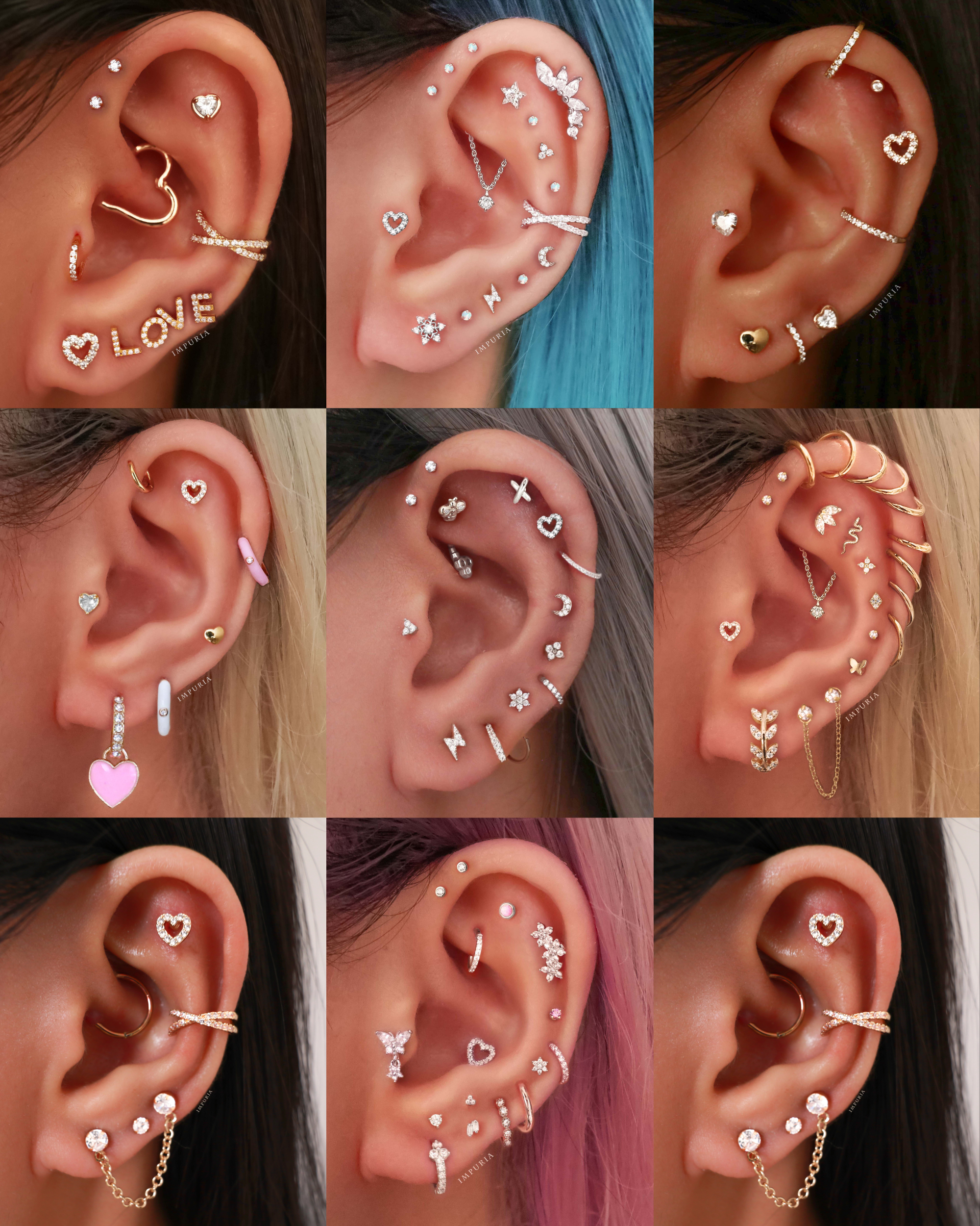 Amor Heart Ear Piercing Stud
