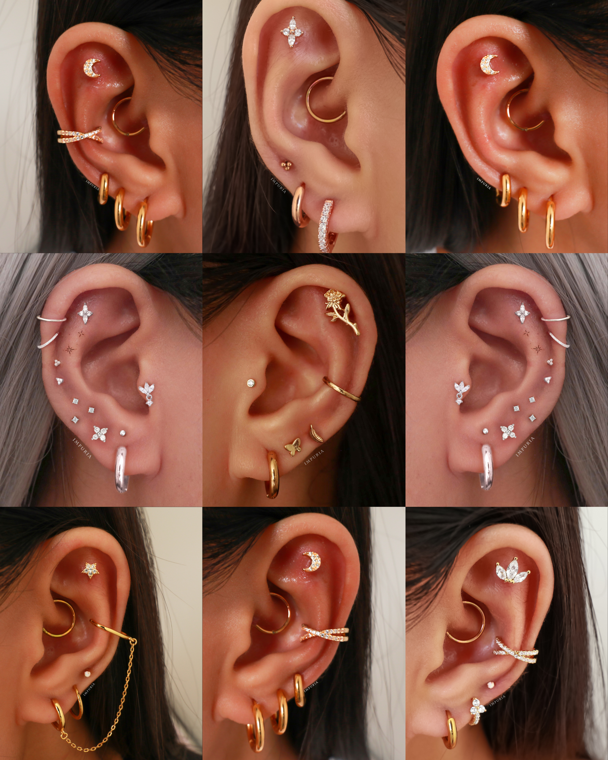 Ziv Thick Simple Hinged Segment Hoop Ring Set