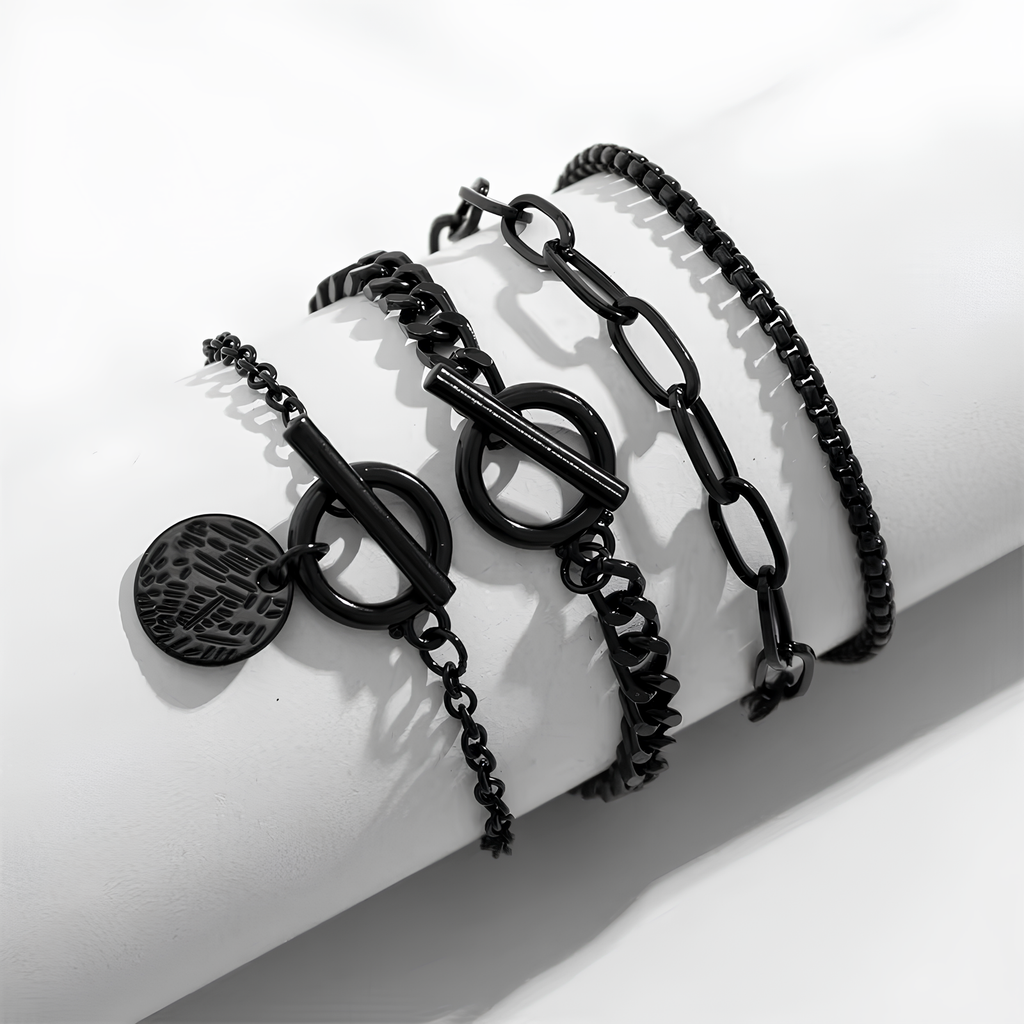 Blackout Layered Stainless Steel Bracelet