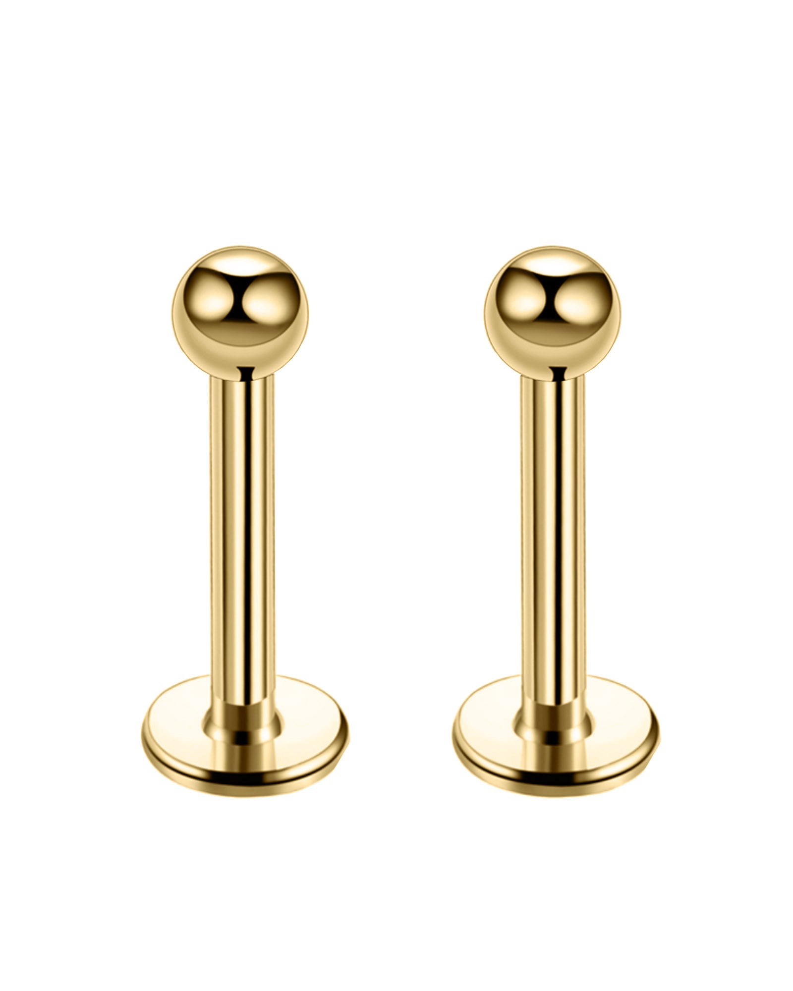 Val Polished Ball Threaded Ear Piercing Earring Stud Set