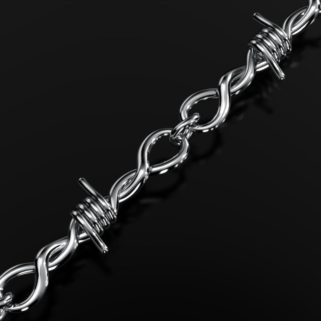 Custom Barb Wire Stainless Steel Name Necklace