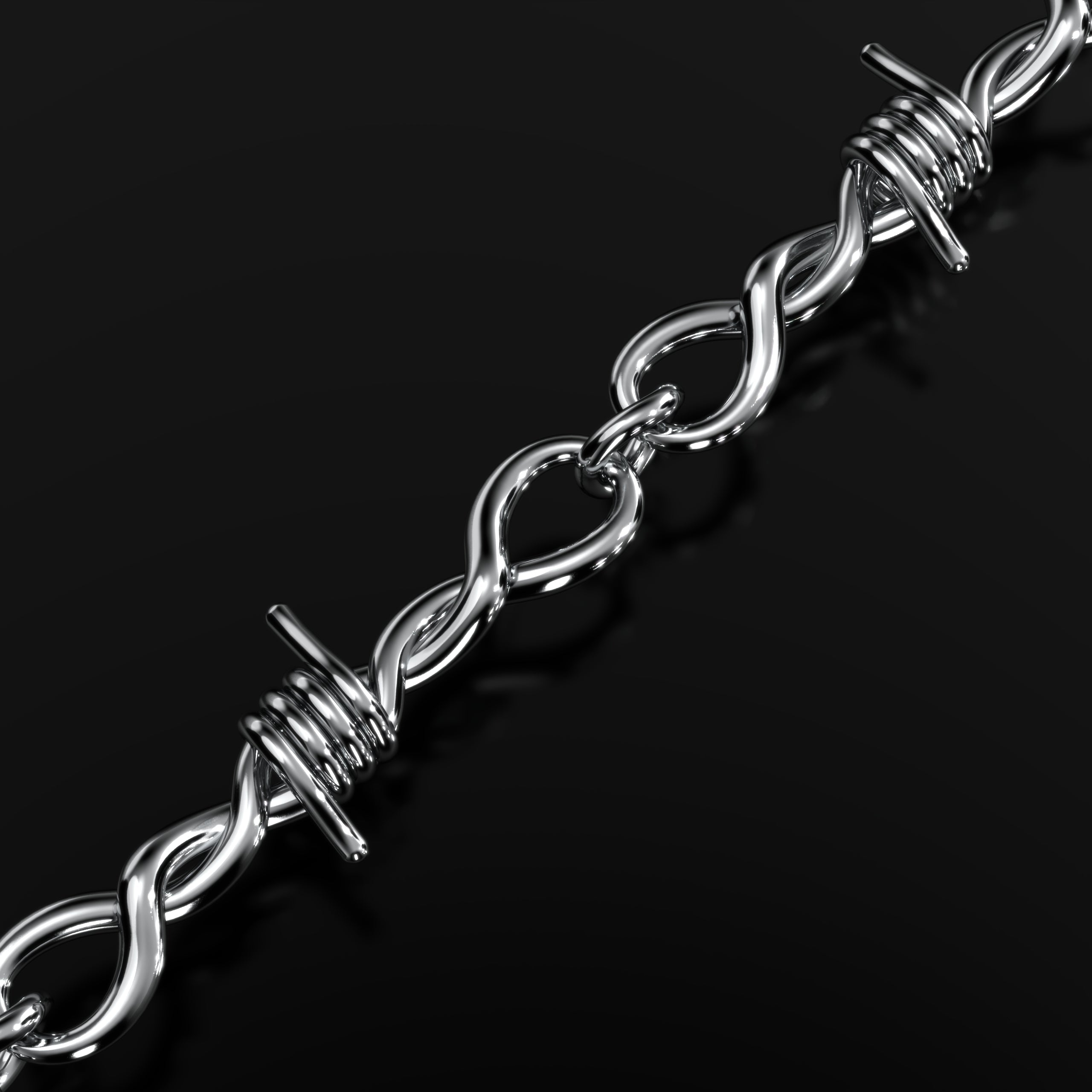 Custom Barb Wire Stainless Steel Name Necklace