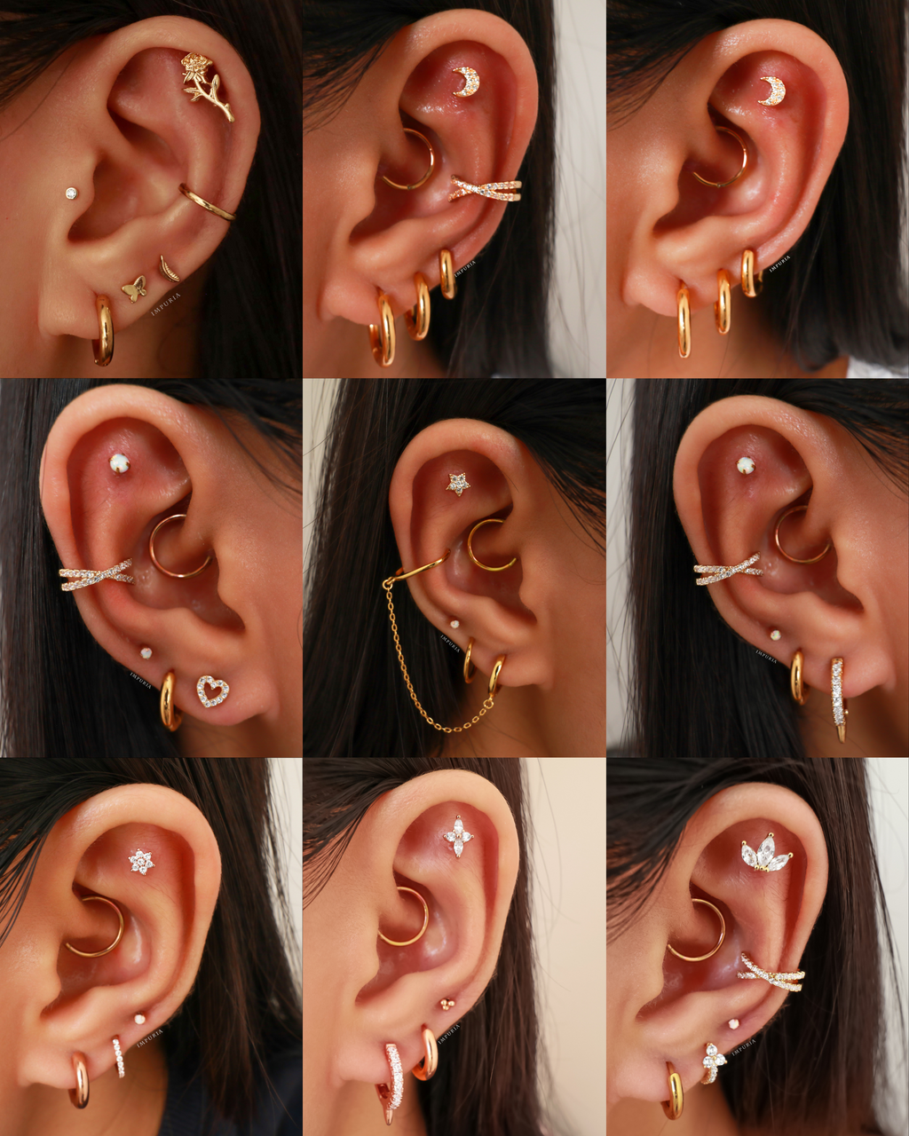 Ziv Thick Simple Hinged Segment Hoop Ring Set