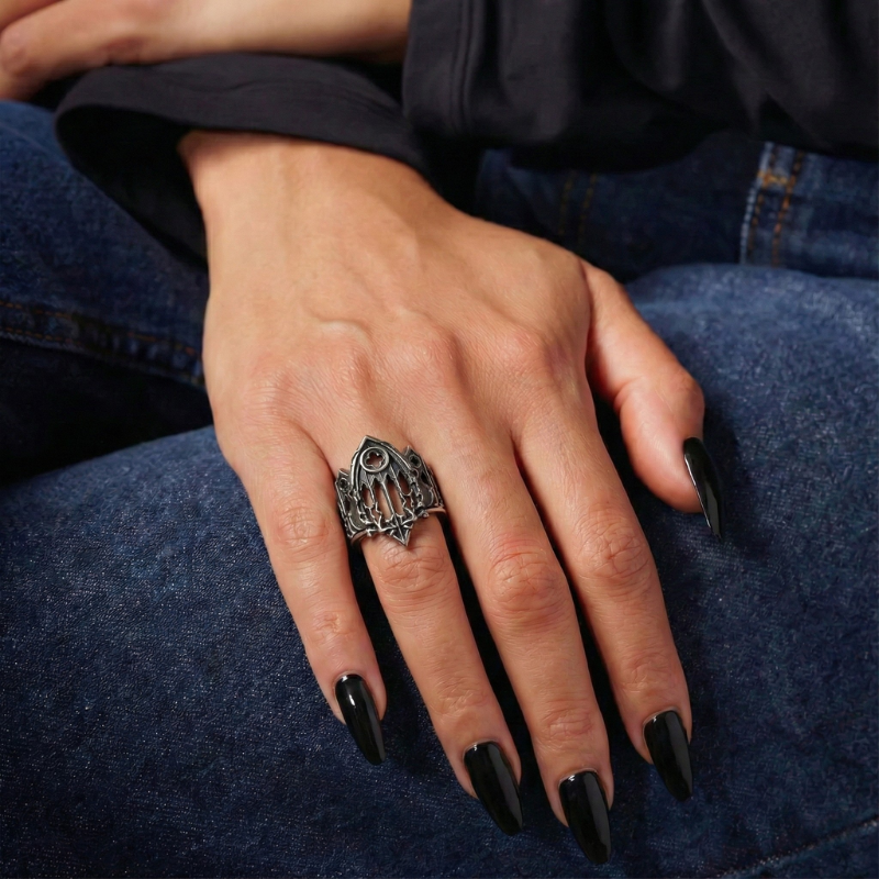 Worship Nothing Gothic Stainless Steel Ring