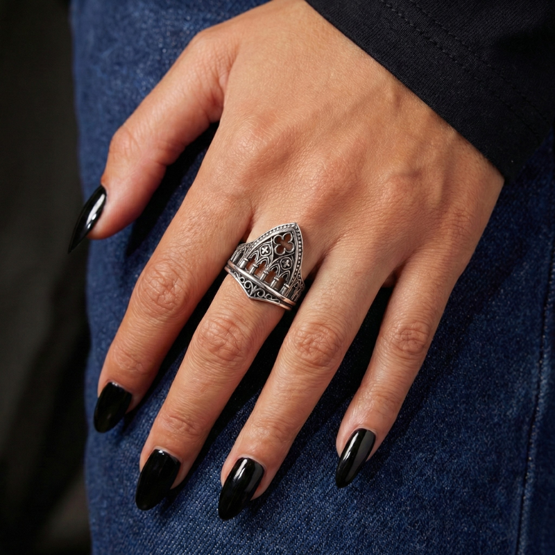 Cathedral Gothic Stainless Steel Ring