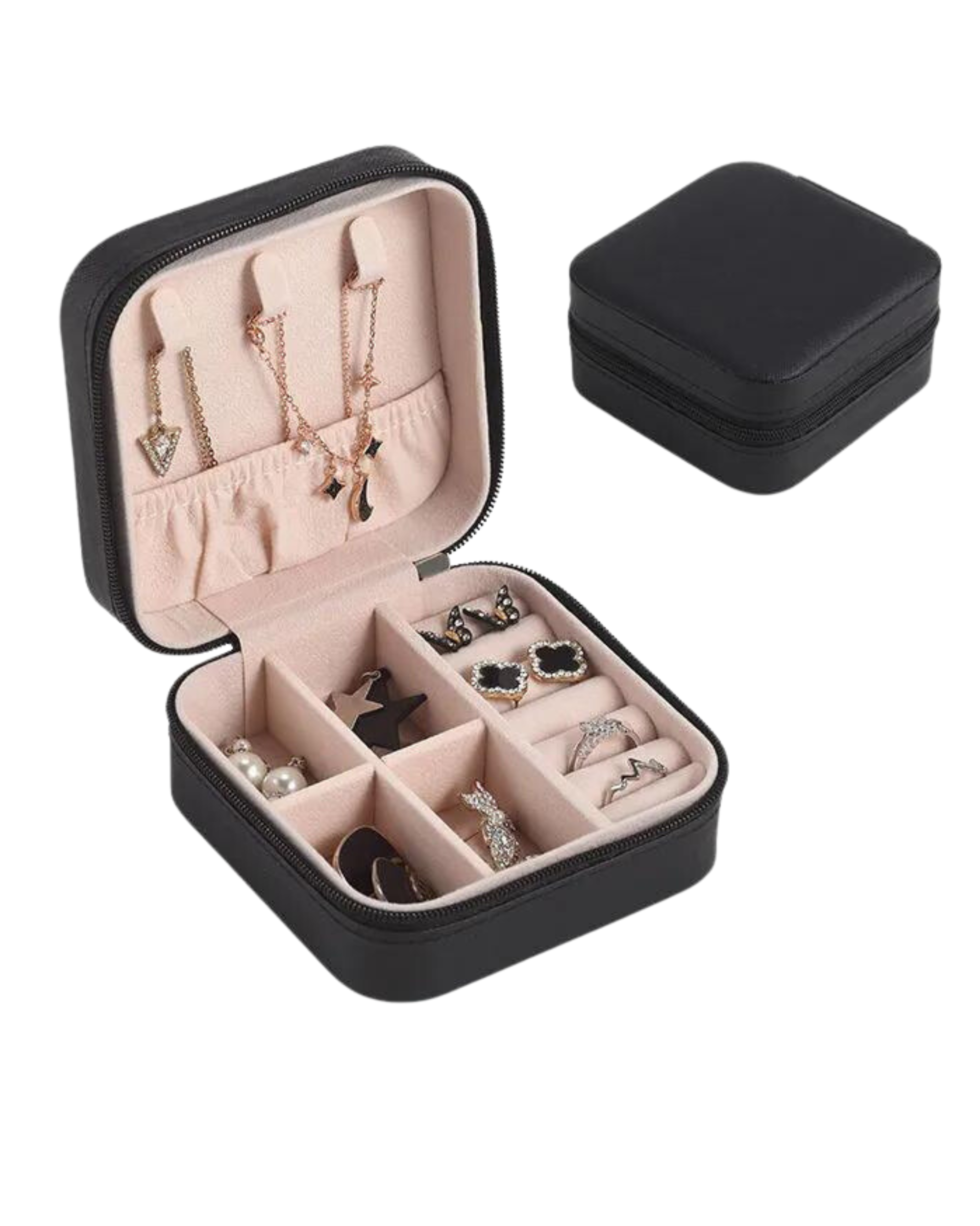 Stella Pleather Zipped Travel Jewelry Box