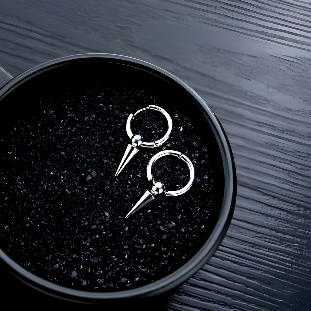 Puncture Stainless Steel Hoop Earrings