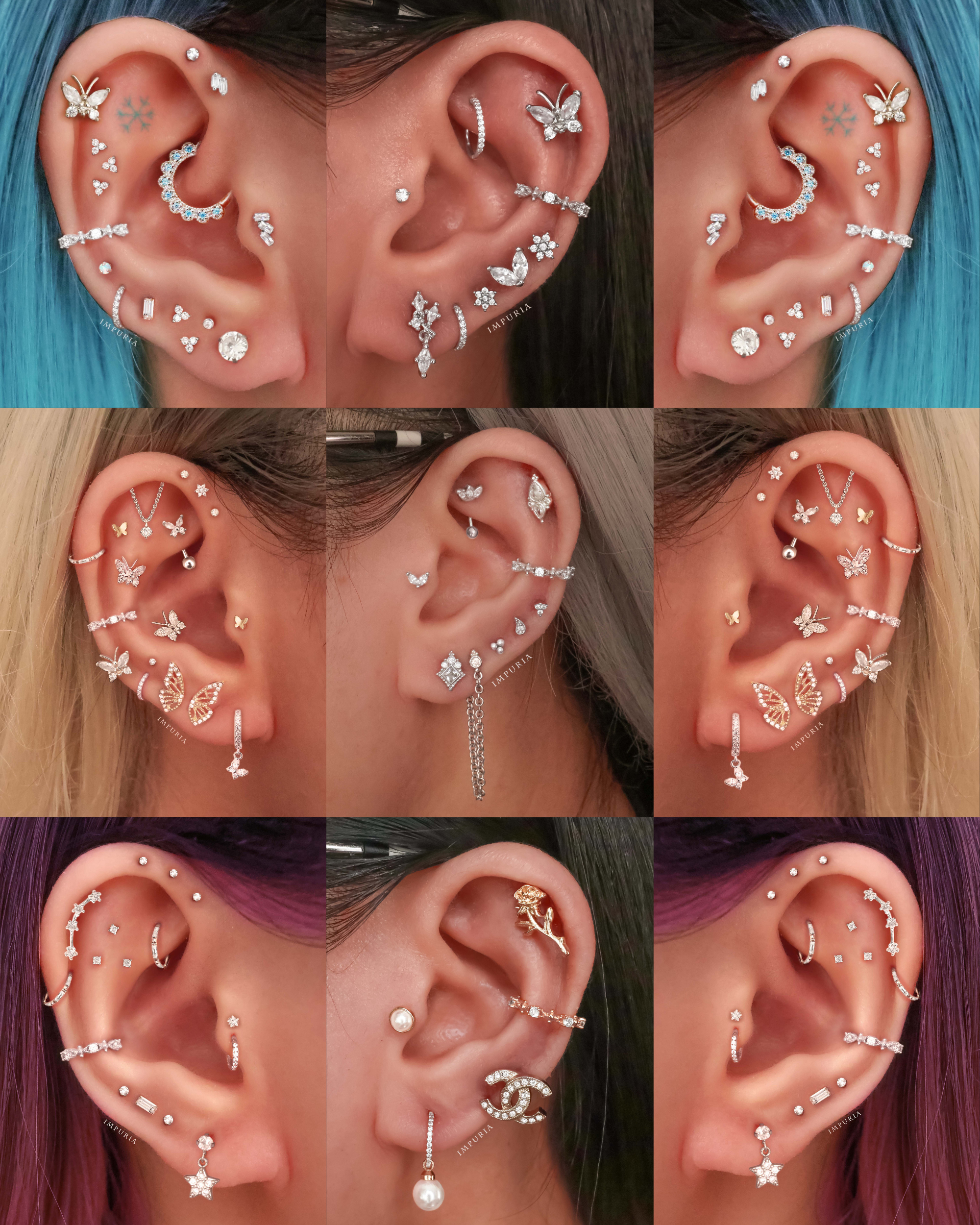 Couture Crystal Milgrain Ear Cuff Earring Set