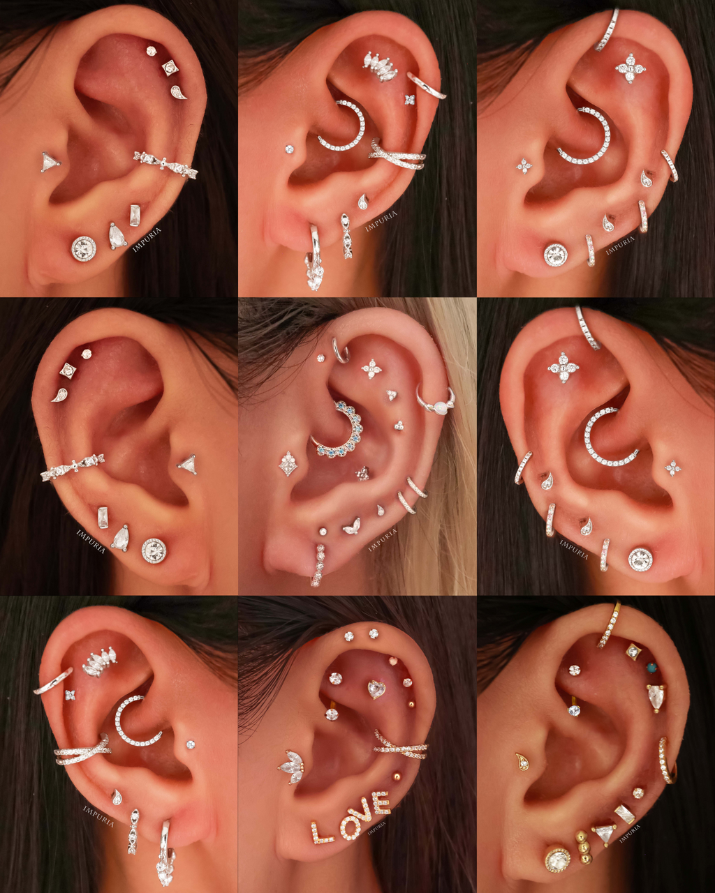 Rainn Teardrop Crystal Ear Piercing Earring Stud