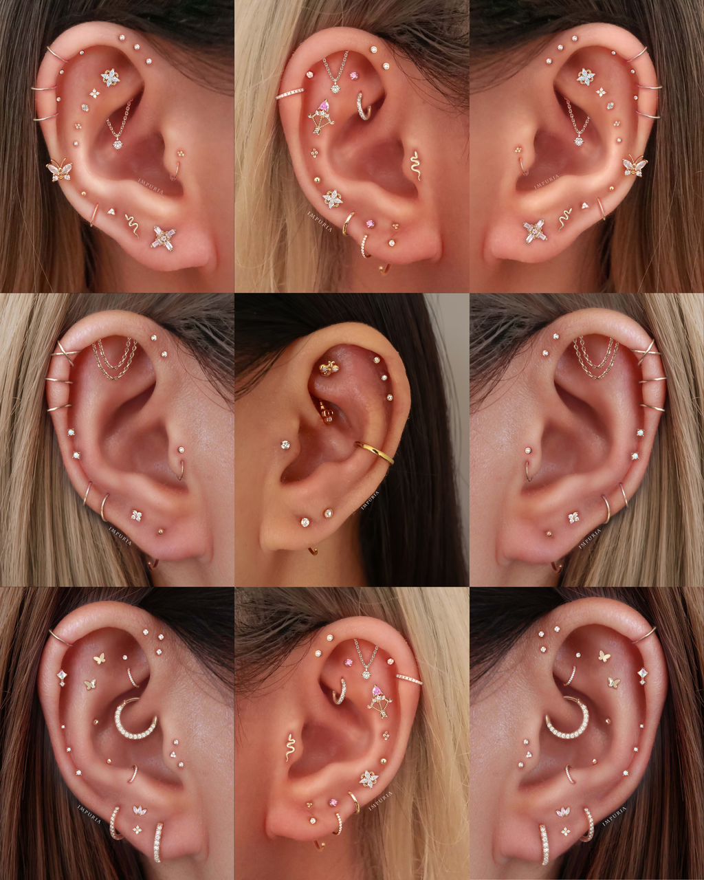 Em Minimalist Crystal Prong Hoop Ring Earrings