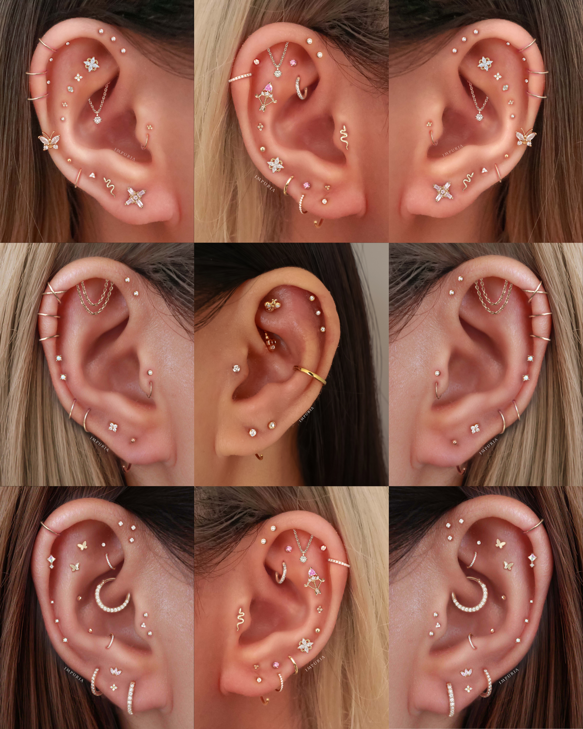 Em Minimalist Crystal Prong Hoop Ring Earrings