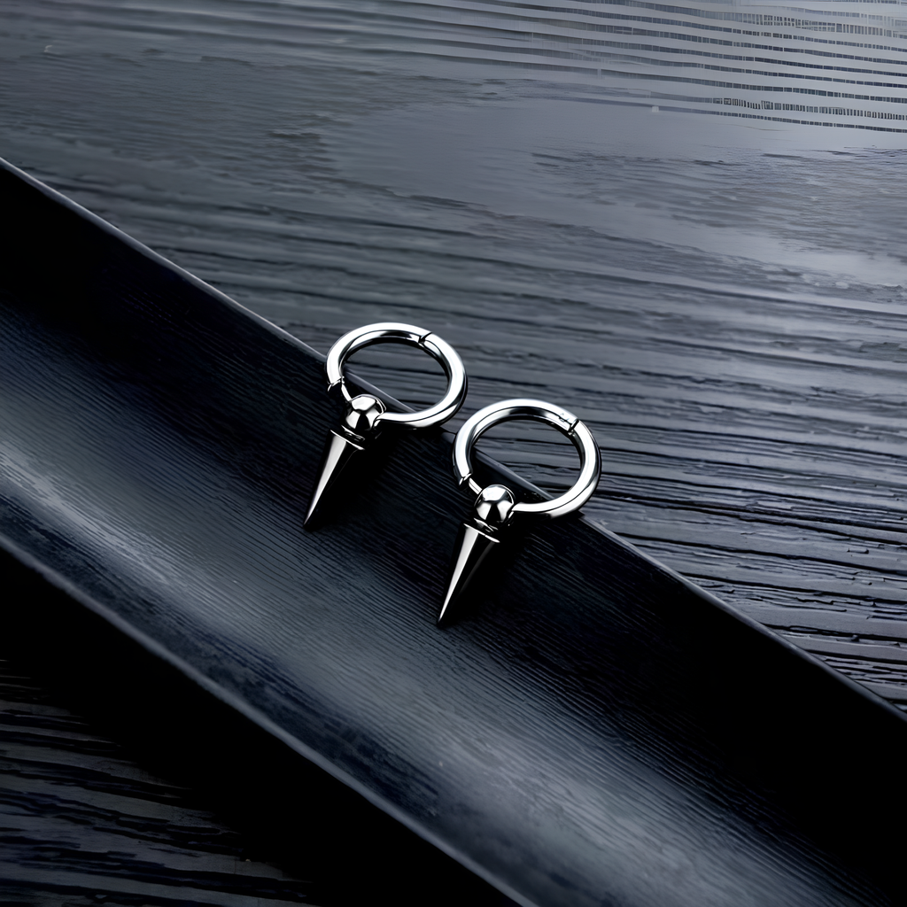 Puncture Stainless Steel Hoop Earrings