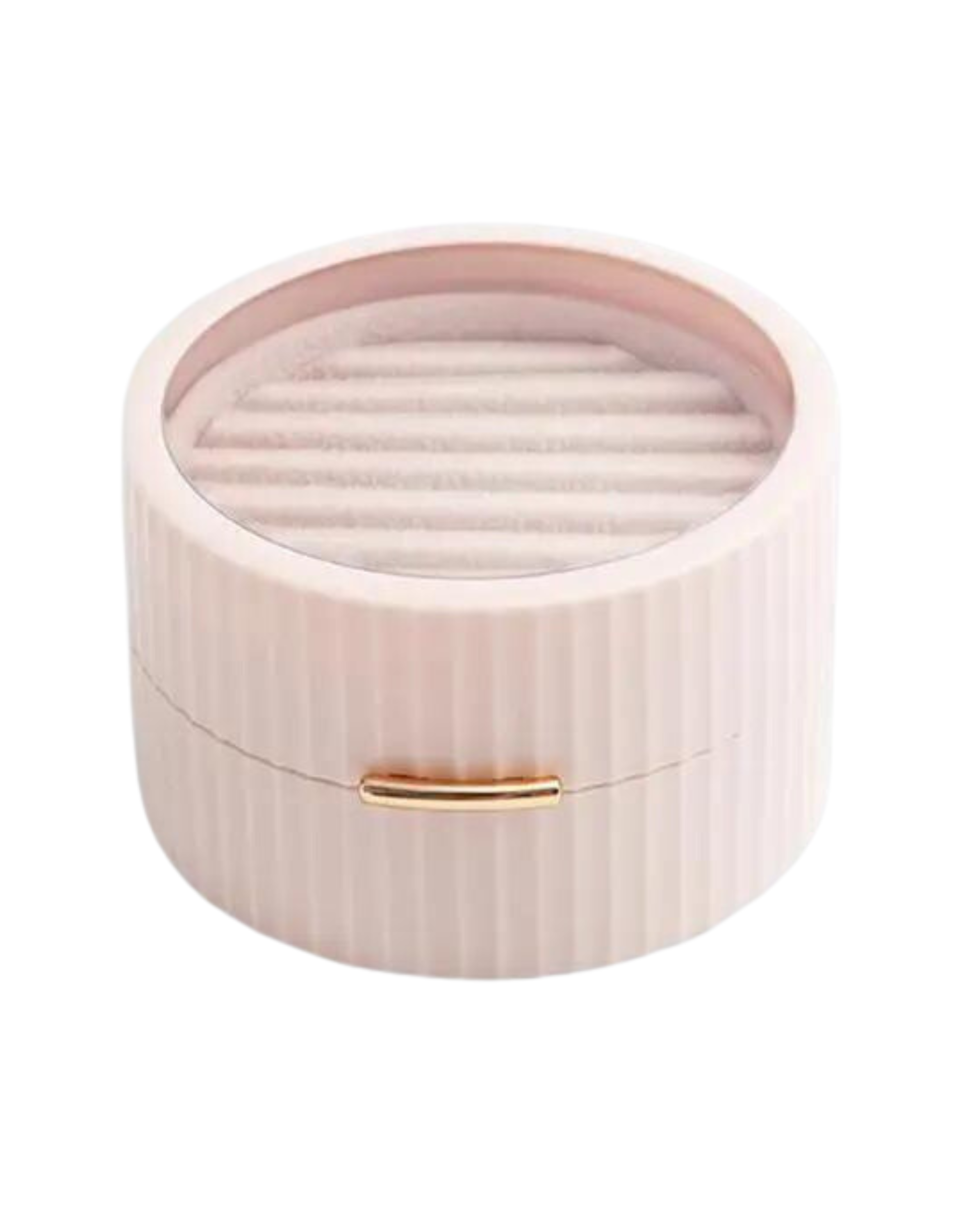 Sophia Cute Pink & White Small Round Jewelry Box