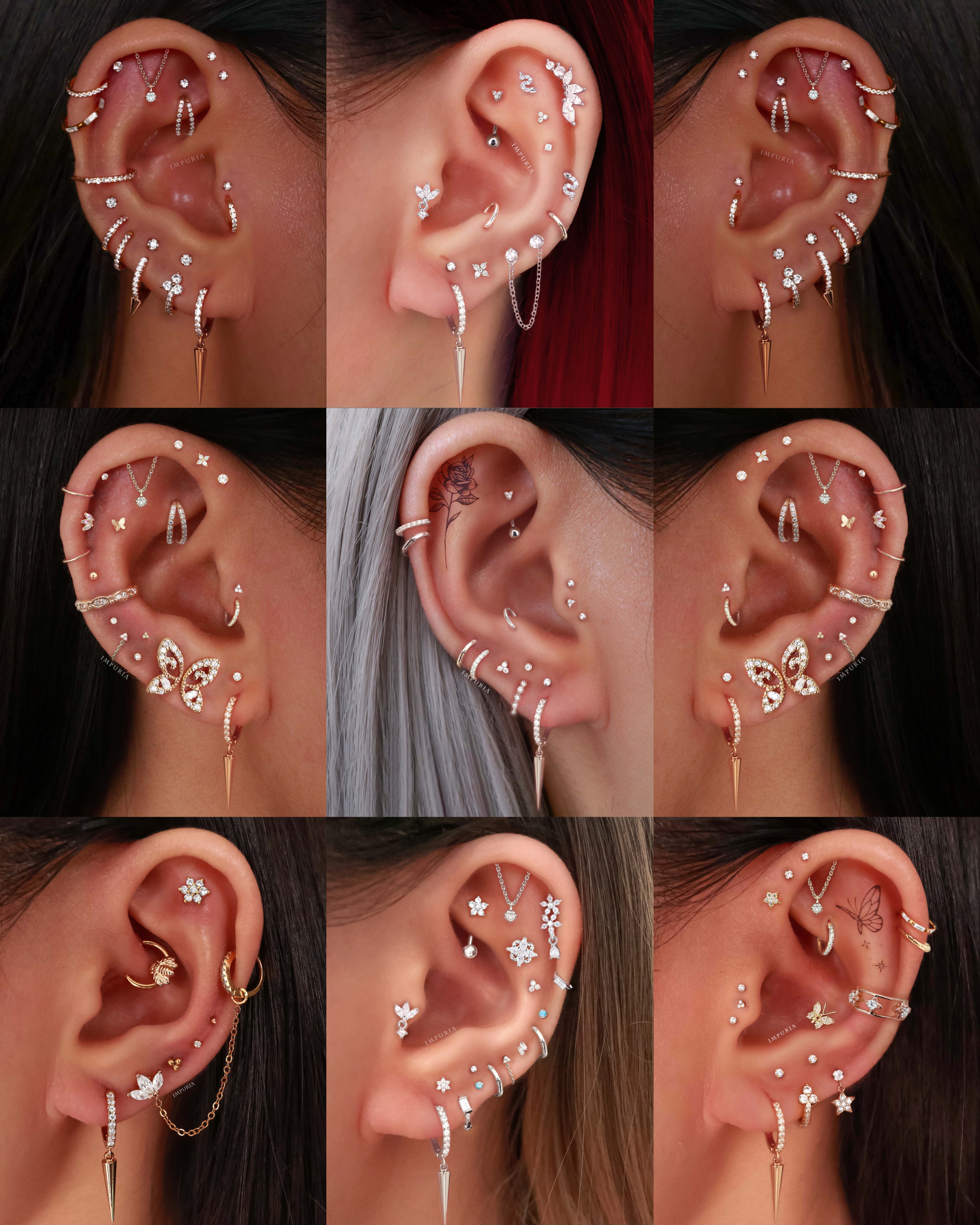 Eli Spike Drop Eternity Huggie Hoop Earrings