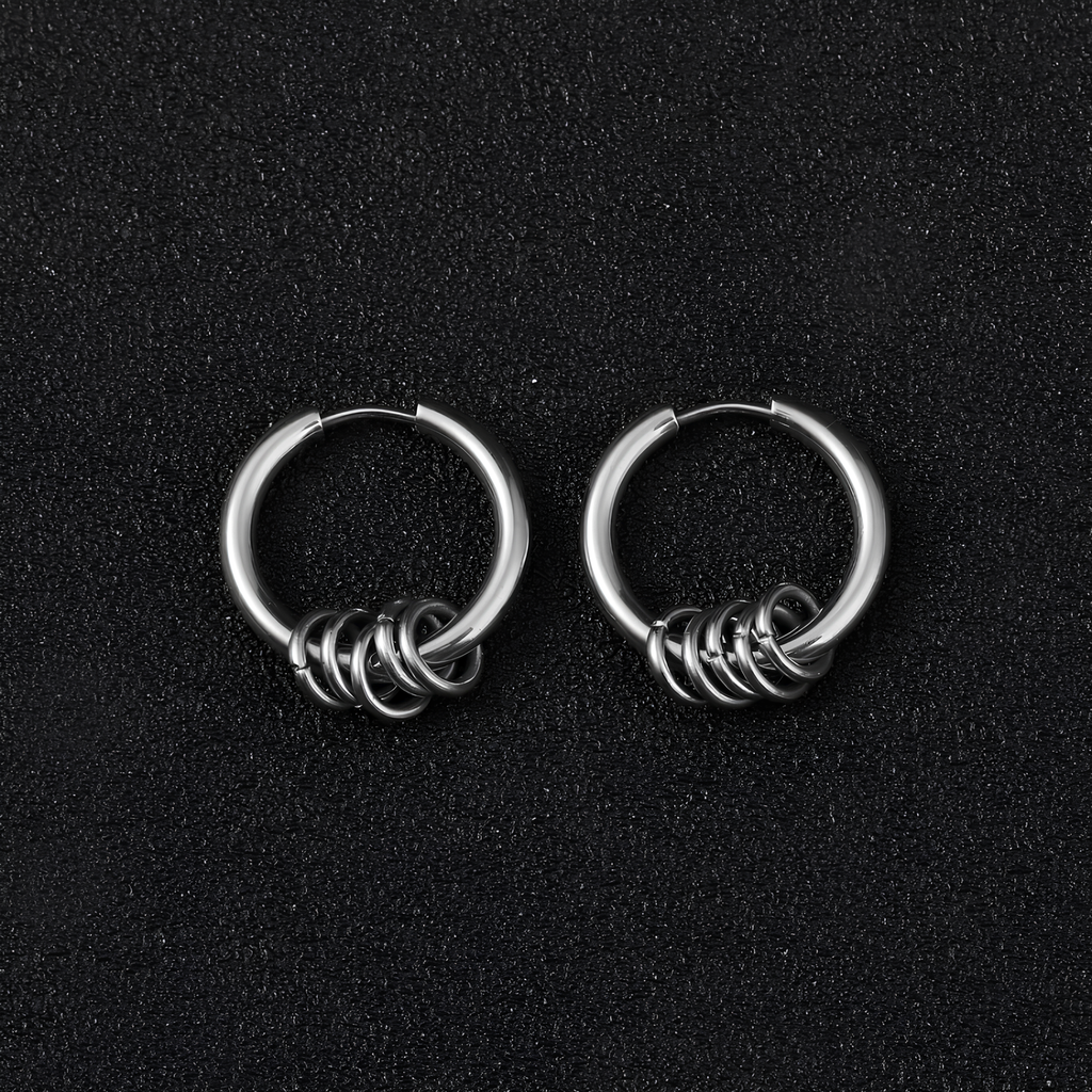 Shackle Stainless Steel Hoop Earrings