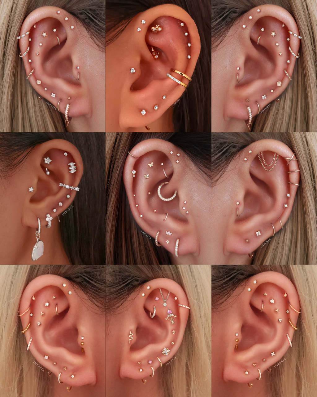 Em Minimalist Crystal Prong Hoop Ring Earrings