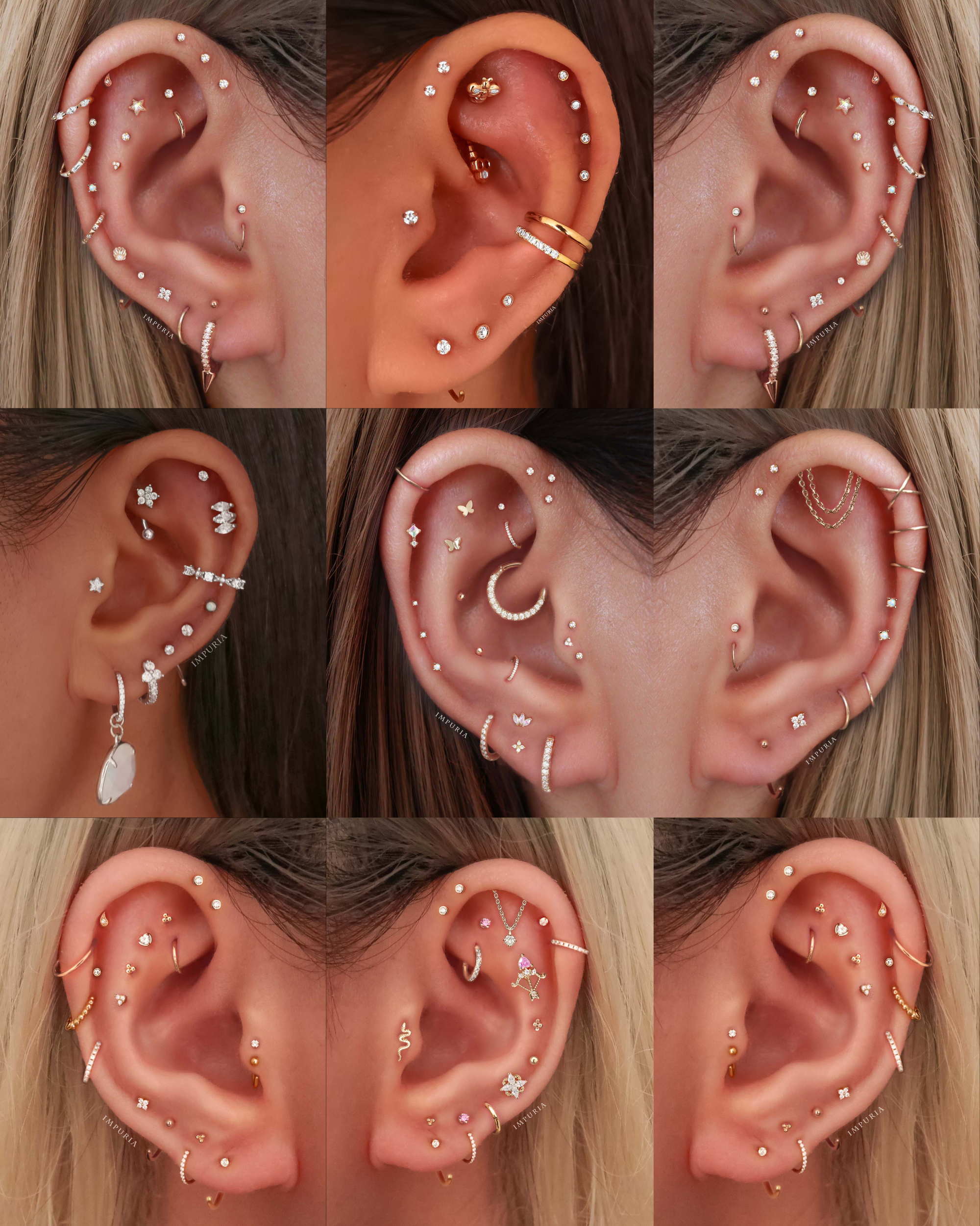 Em Minimalist Crystal Prong Hoop Ring Earrings