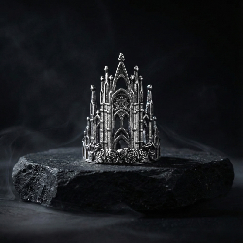 Black Faith Gothic Stainless Steel Ring