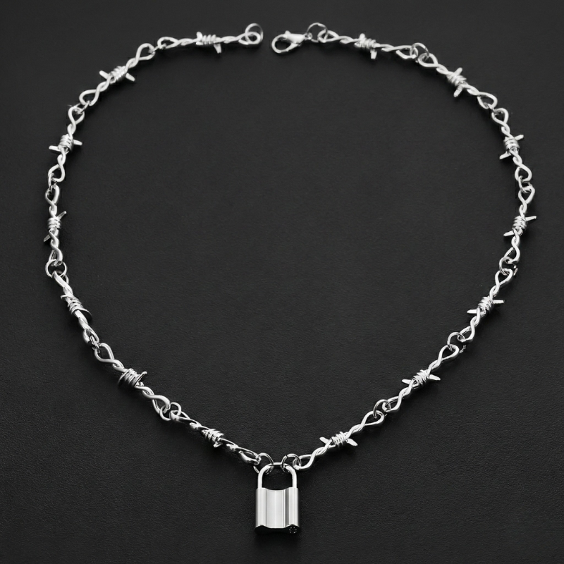Barbed Lock Stainless Steel Necklace