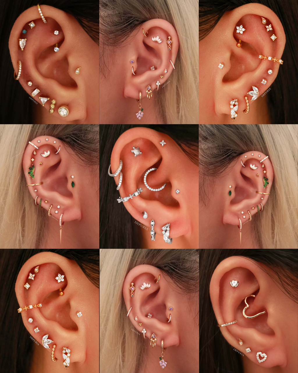 Rainn Teardrop Crystal Ear Piercing Earring Stud