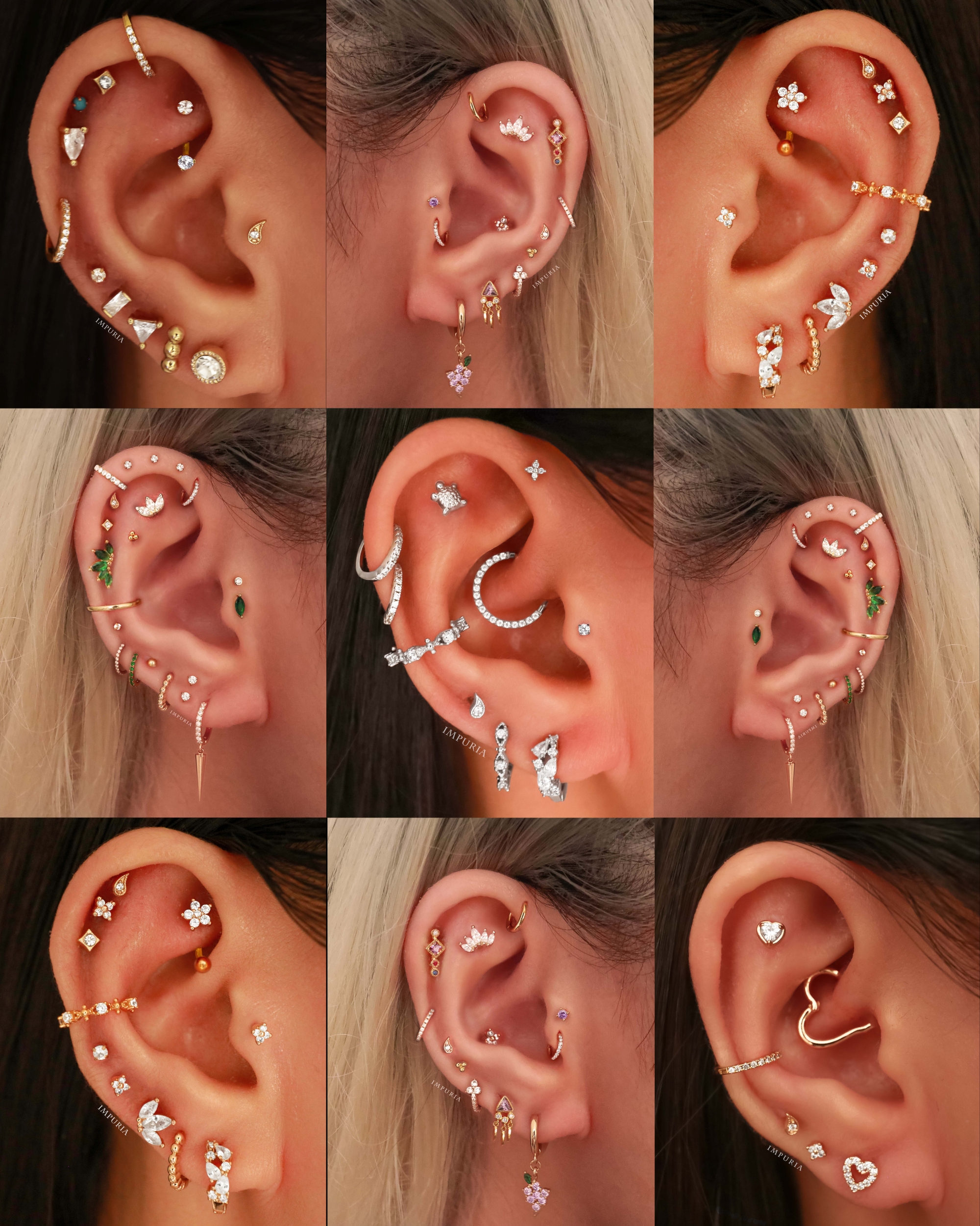 Rainn Teardrop Crystal Ear Piercing Earring Stud