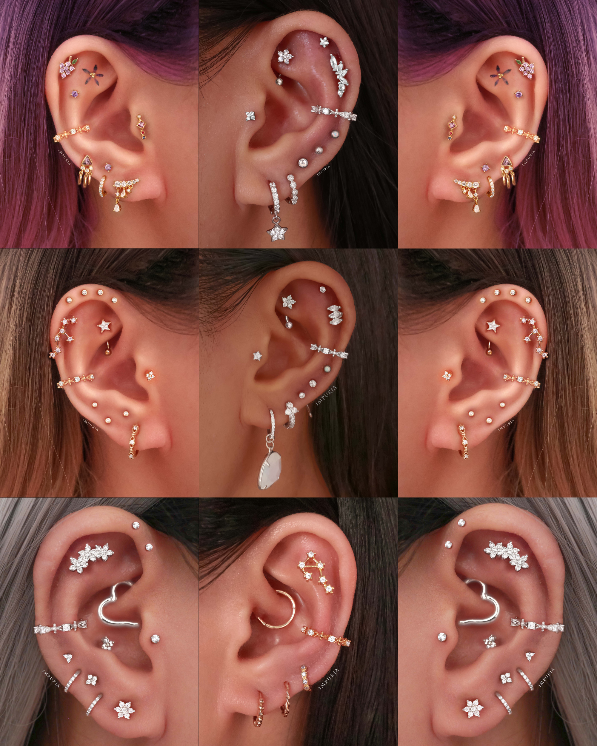 Couture Crystal Milgrain Ear Cuff Earring Set