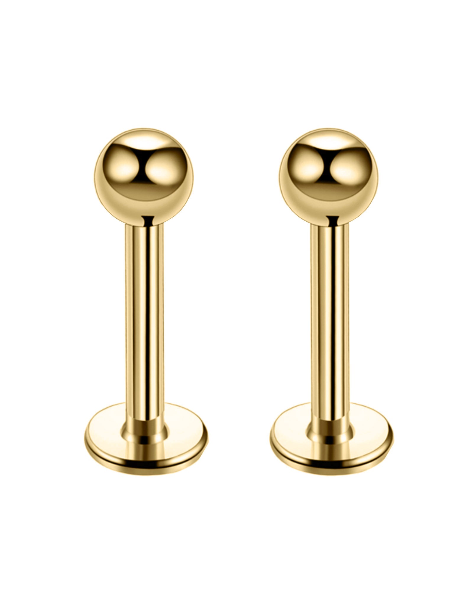 Val Polished Ball Threaded Ear Piercing Earring Stud Set