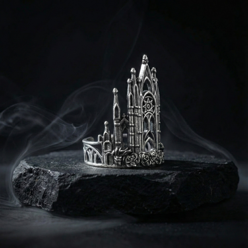 Black Faith Gothic Stainless Steel Ring