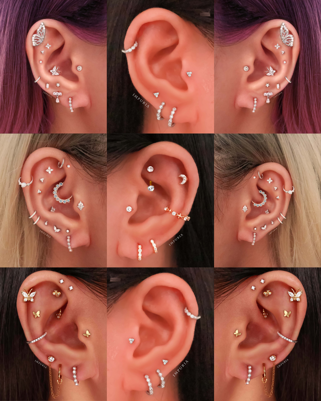 Jules Crystal Bezel Milgrain Hoop Huggie Earrings