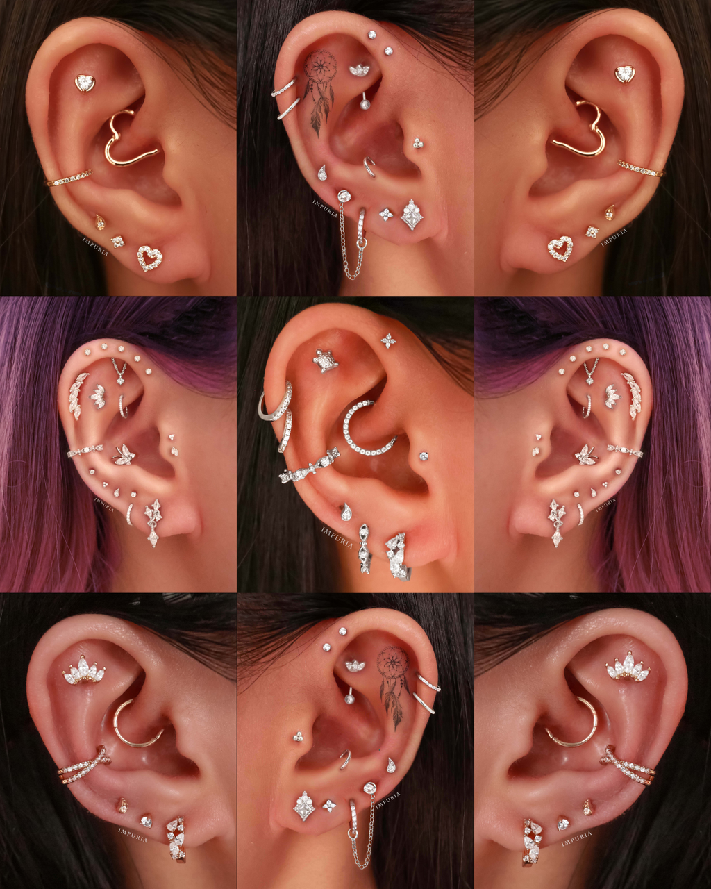 Rainn Teardrop Crystal Ear Piercing Earring Stud