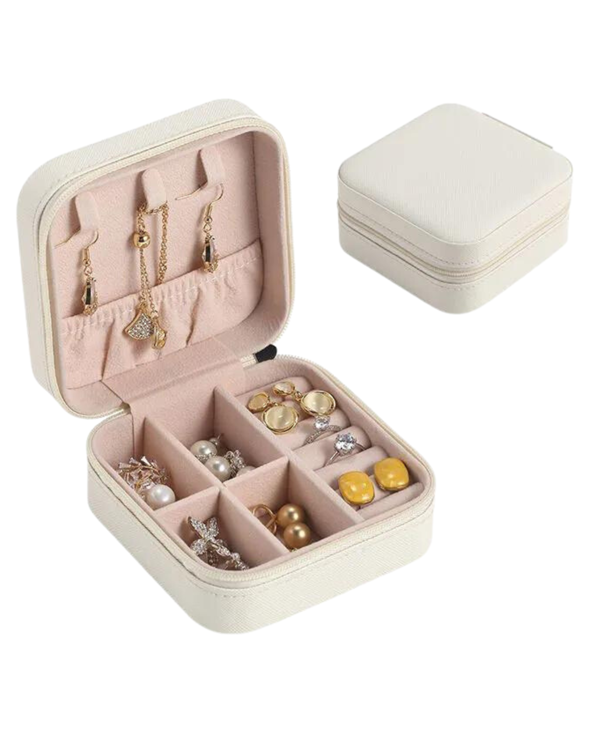 Stella Pleather Zipped Travel Jewelry Box