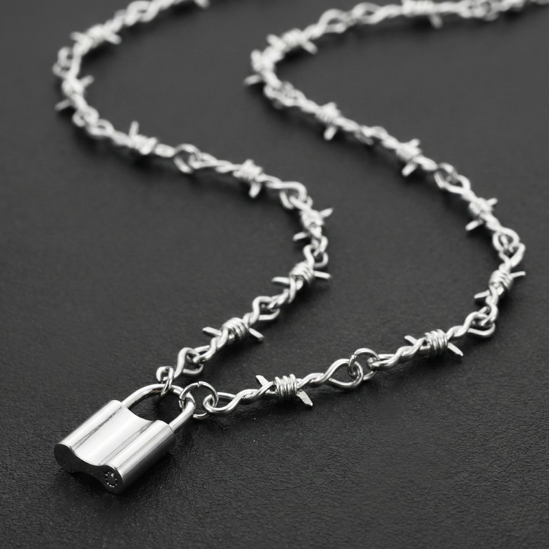 Barbed Lock Stainless Steel Necklace