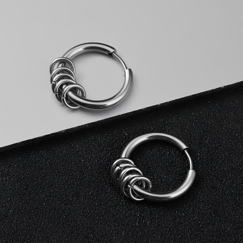 Shackle Stainless Steel Hoop Earrings