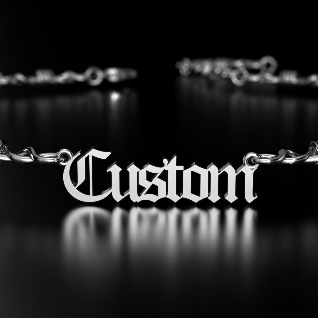 Custom Barb Wire Stainless Steel Name Necklace