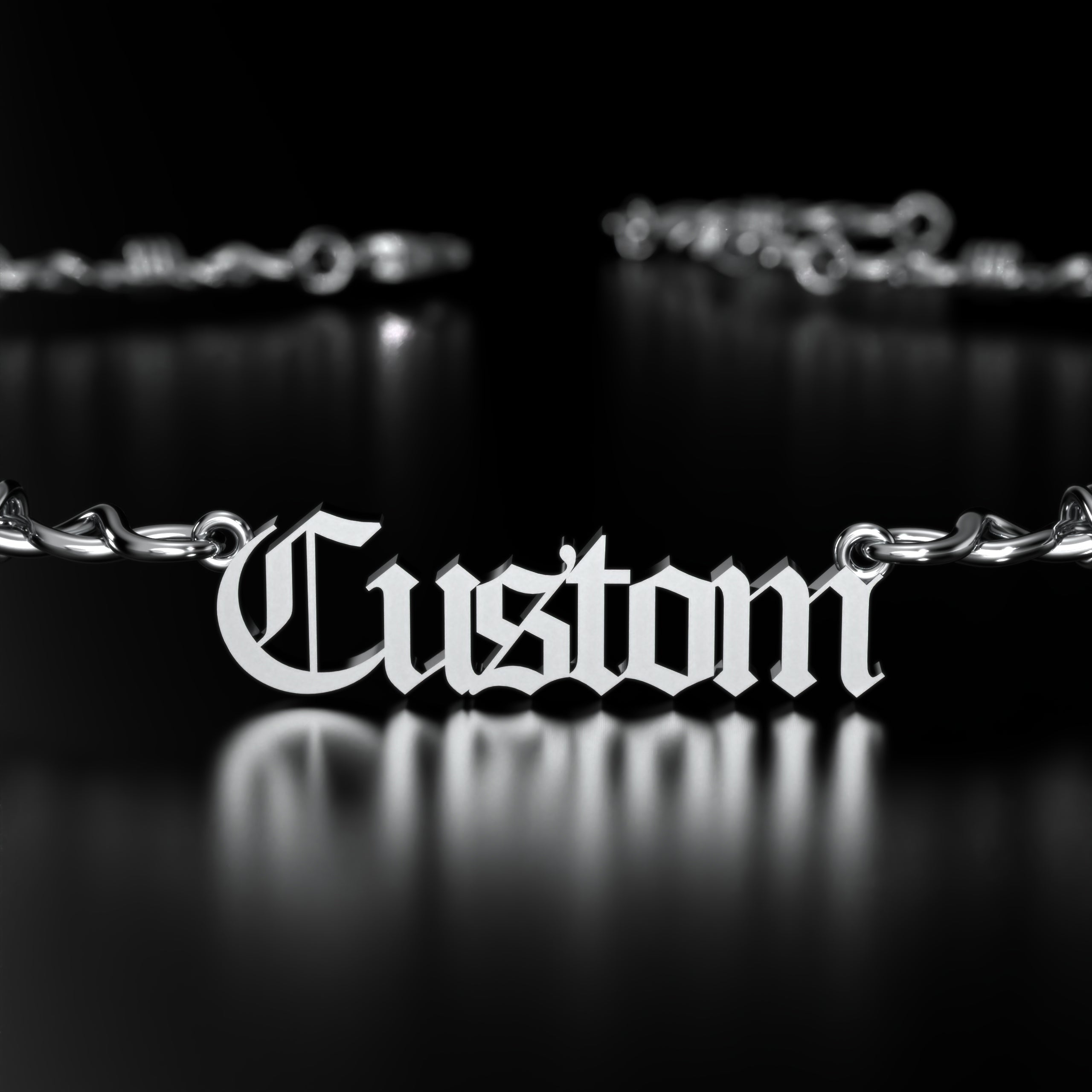 Custom Barb Wire Stainless Steel Name Necklace